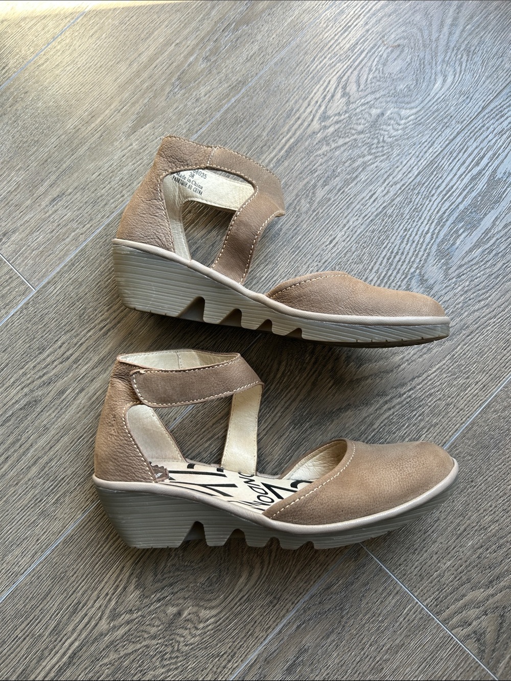 Fly London Leather Suede Ankle Strap Wedge Shoes EU 38
